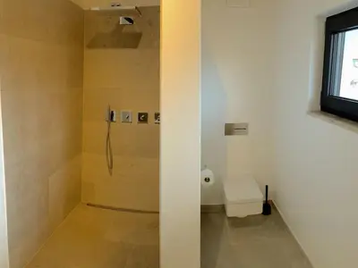 Ein Badezimmer in der Unterkunft Ferienhaus Achmühle
