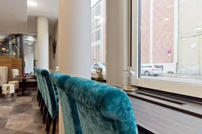 Ein Sitzbereich in der Unterkunft elaya hotel munich city, Trademark Collection by Wyndham