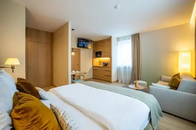 Ein Bett oder Betten in einem Zimmer der Unterkunft OneBavariaHomes