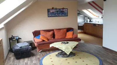 Ein Sitzbereich in der Unterkunft Ferienwohnung Krallert