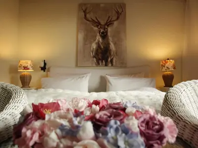 Ein Bett oder Betten in einem Zimmer der Unterkunft Schwarzberghof