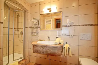 Ein Badezimmer in der Unterkunft Cafe Wastelbauerhof - Urlaub auf dem Bauernhof