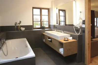 Ein Badezimmer in der Unterkunft Sepperlwirt