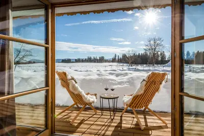 Hussnhof Farm Lodge im Winter