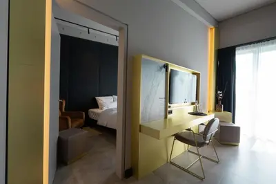 Ein Bett oder Betten in einem Zimmer der Unterkunft Scheck Hotel