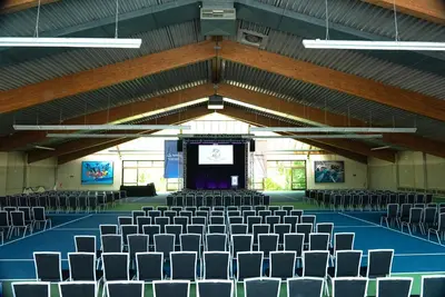 Der Geschäftsbereich oder Konferenzraum in der Unterkunft Scheck Hotel