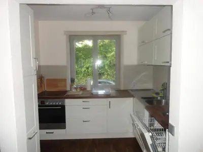 Küche/Küchenzeile in der Unterkunft Holzhaus mit grüner Aussicht zum Erholen