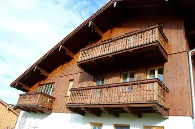 Ein Balkon oder eine Terrasse in der Unterkunft Saliterhof