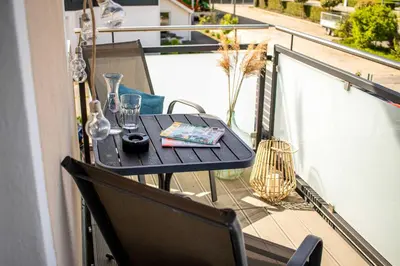 Ein Balkon oder eine Terrasse in der Unterkunft BoardingHouse Neuburg