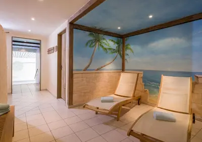 Ein Sitzbereich in der Unterkunft Ferienwohnung Brünnsteinblick Kranzhorn