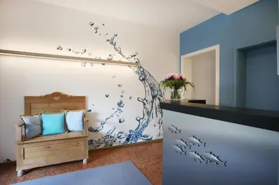 Ein Sitzbereich in der Unterkunft Boutique Hotel Reschen