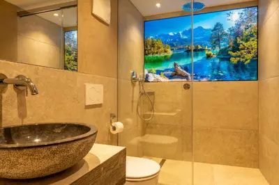 Ein Badezimmer in der Unterkunft Ferienwohnung Ferienglück