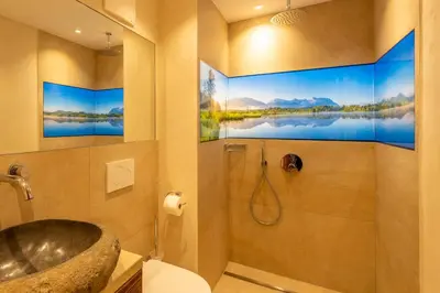 Ein Badezimmer in der Unterkunft Ferienwohnung Ferienglück