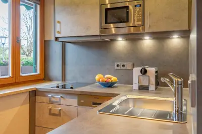 Küche/Küchenzeile in der Unterkunft Ferienwohnung Ferienglück