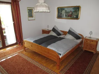 Ein Bett oder Betten in einem Zimmer der Unterkunft Gästehaus St. Bartholomä