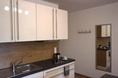 Küche/Küchenzeile in der Unterkunft Ferienwohnung Am Feldbach