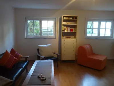 Ein Sitzbereich in der Unterkunft Apartement Schönbach