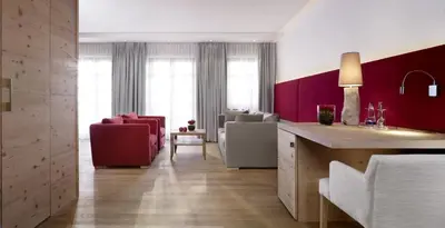 Ein Sitzbereich in der Unterkunft Margarethenhof am Tegernsee