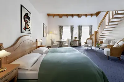 Ein Bett oder Betten in einem Zimmer der Unterkunft Margarethenhof am Tegernsee