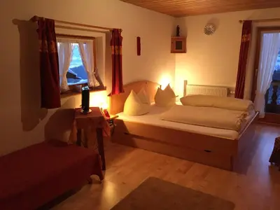 Ein Bett oder Betten in einem Zimmer der Unterkunft Berggasthof Hummelei