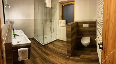 Ein Badezimmer in der Unterkunft Berggasthof Hummelei
