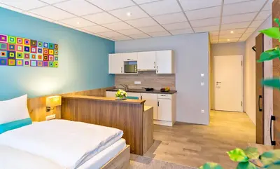Küche/Küchenzeile in der Unterkunft das MAX Appartementhaus