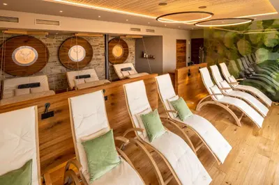 Ein Sitzbereich in der Unterkunft Hubertus Apfeltrang - Braugasthof und Wellnesshotel im Allgäu