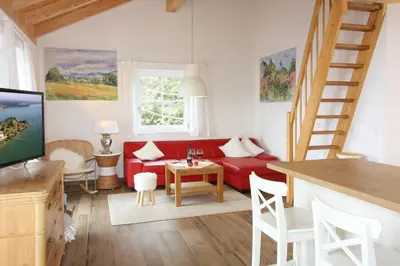 Ein Sitzbereich in der Unterkunft Haus Chiemsee-Blick
