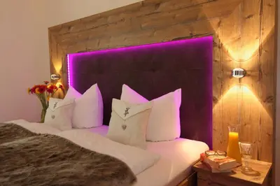 Ein Bett oder Betten in einem Zimmer der Unterkunft Haus Chiemsee-Blick