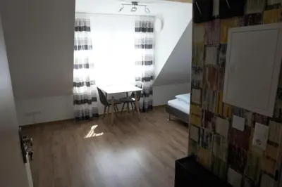 Ein Sitzbereich in der Unterkunft Pension Sonntag