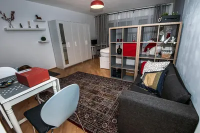 Ein Sitzbereich in der Unterkunft Lovely studio in Augsburg