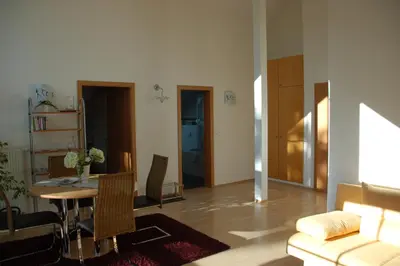 Ein Sitzbereich in der Unterkunft Erholungsfuechse Andechs