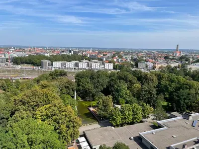 Ein allgemeiner Blick auf Augsburg oder ein Stadtblick von der Ferienwohnung aus
