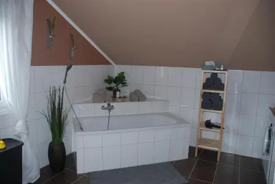 Ein Badezimmer in der Unterkunft Ferienwohnung Blumäcker Oberbayern