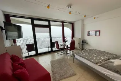 Ein Bett oder Betten in einem Zimmer der Unterkunft Hotelturm