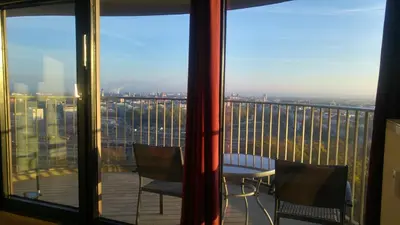 Ein Balkon oder eine Terrasse in der Unterkunft Hotelturm