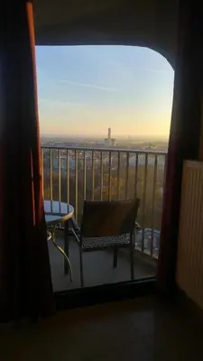 Ein Balkon oder eine Terrasse in der Unterkunft Hotelturm
