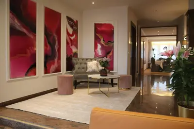 Ein Sitzbereich in der Unterkunft Boutique Hotel Beckenlehner