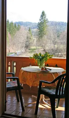 Ein Balkon oder eine Terrasse in der Unterkunft Ferienhaus am Römerweg