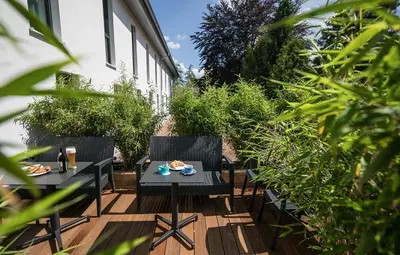 Ein Garten an der Unterkunft Hotel Südstern