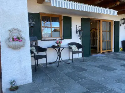 Ein Balkon oder eine Terrasse in der Unterkunft Ferienwohnung Mitteldorf