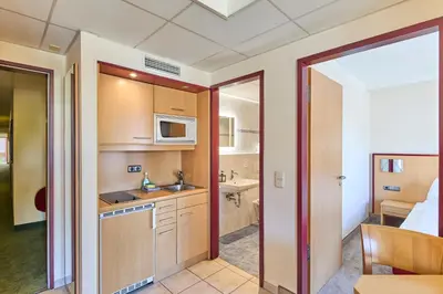 Küche/Küchenzeile in der Unterkunft Apartments Aschheim