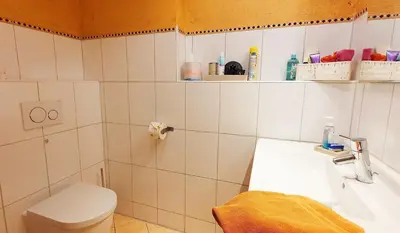 Ein Badezimmer in der Unterkunft Ferienwohnung Hilpert