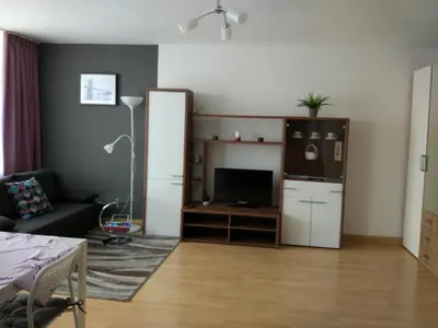 TV/Unterhaltungsangebot in der Unterkunft HAUSBURG studio. City view