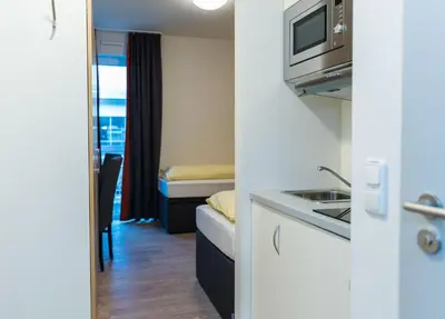 Küche/Küchenzeile in der Unterkunft Hotel Staffelseestraße