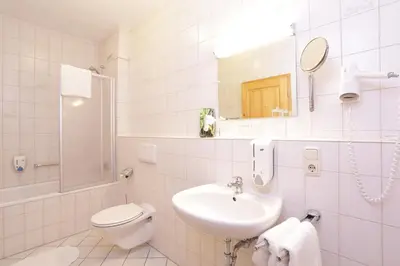 Ein Badezimmer in der Unterkunft Gasthaus zur Moosmühle