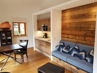 Ein Sitzbereich in der Unterkunft Ferienwohnung Springer