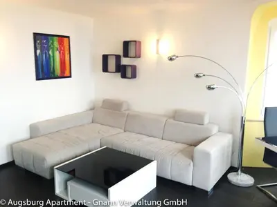 Ein Sitzbereich in der Unterkunft Apartment Augsburg - Rathaus