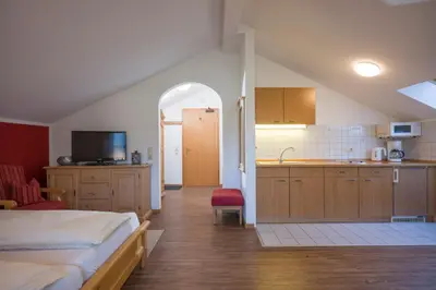 Küche/Küchenzeile in der Unterkunft Wellness Ferienwohnung mit Hallenbad und Sauna