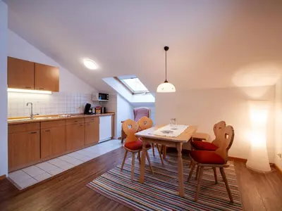 Küche/Küchenzeile in der Unterkunft Wellness Ferienwohnung mit Hallenbad und Sauna